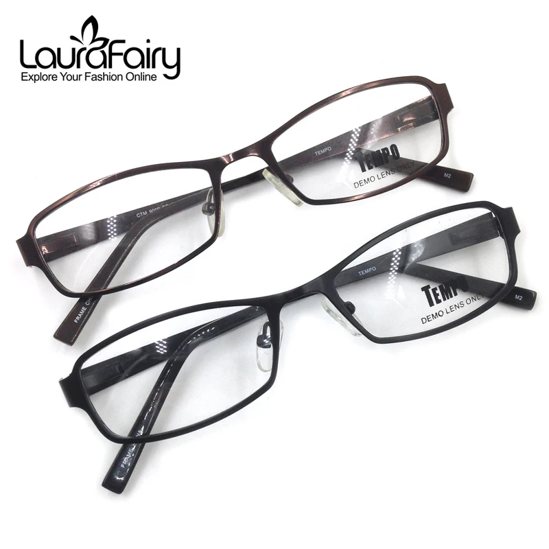 Men's Stainless Steel Optical Glasses Frame Spring Legs Brand Designer