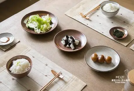 Japanese style HENG FENG Ceramic Steamed Rice Bowl Sauce Dish Soup Bowl Fish Plate Porcelain Sushi Plate Tableware