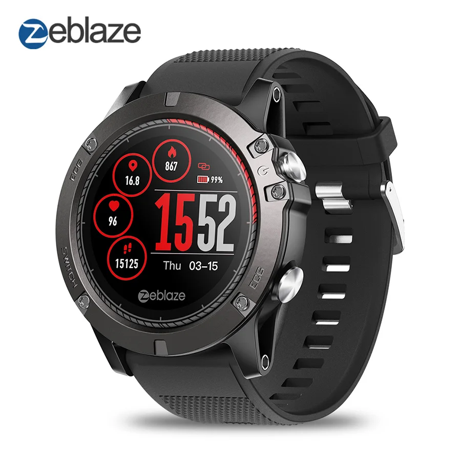 Zeblaze VIBE 3 ЭКГ мгновенный по запросу цветной дисплей пульсометр IP67