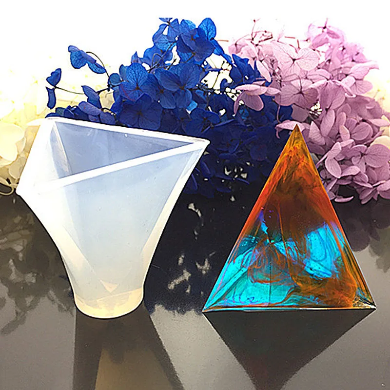 

20/30/40/50/60mm Triangular Pyramid Cake Silicone Mold For Jewelry Charms Pendants Making Tool Handmade Crystal Epoxy Resin Mold