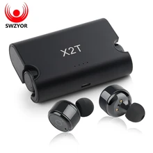 Buy online SWZYOR X2T Wireless TWS Mini Sport Earphone Bluetooth 4.2 Stereo Headset 1500mAH Charger Box for iphone and andriods