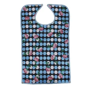 

Waterproof Adult Mealtime Bib Protector Aid - Flower Dots