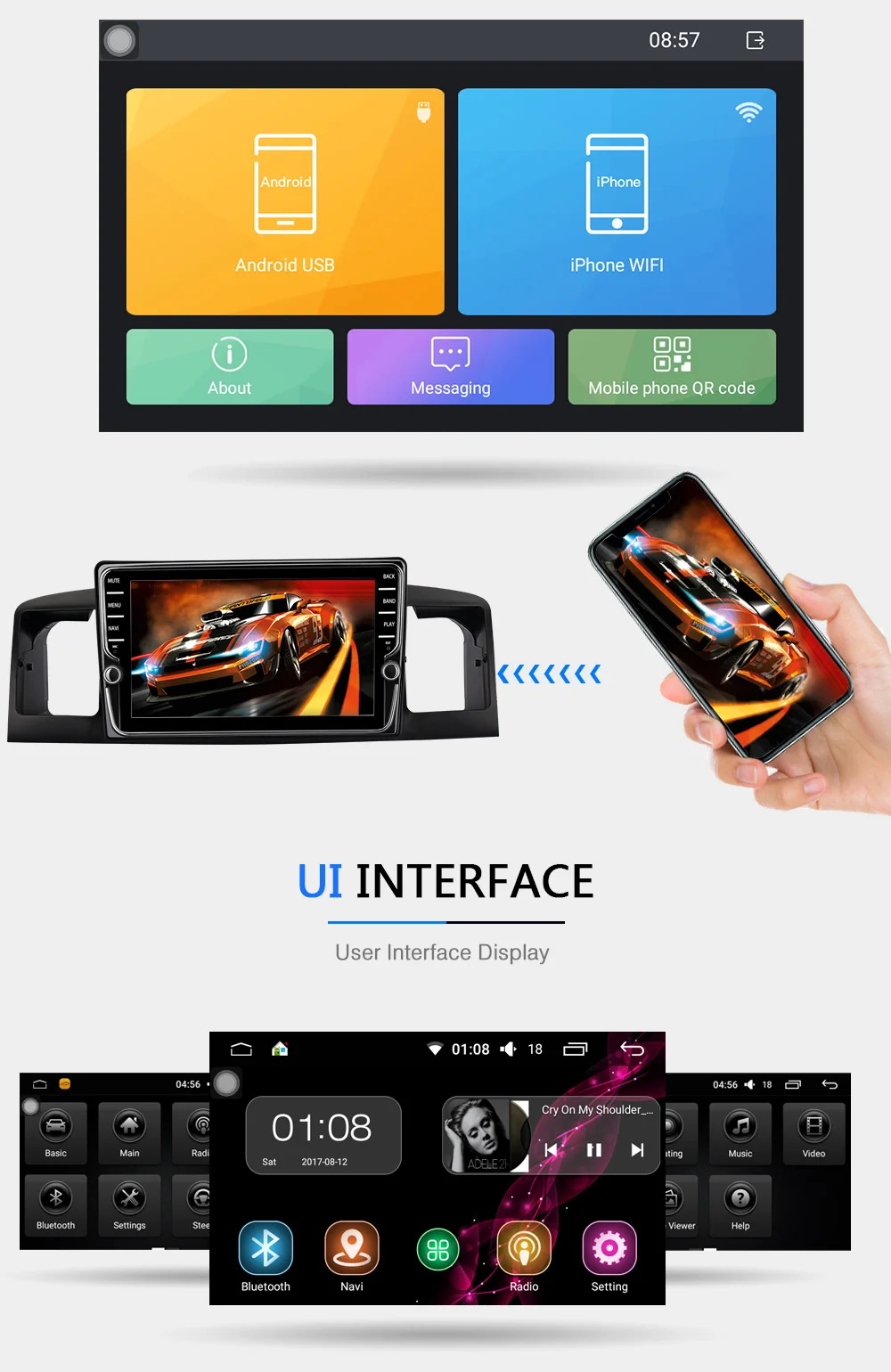Best FUNROVER IPS Screen Android 8.0 car multimedia player dvd GPS auto Radio for toyota Corolla E120 e 120 BYD F3 WIFI stereo DSP 4G 19