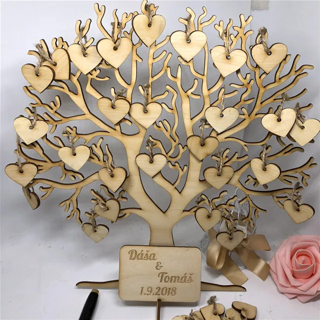 family tree wedding guest book 3d wooden guest sign book rustic sign book for wedding