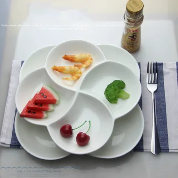 

flower White Plate Kitchen Plates Serving Platters Snack Tray dessert plate