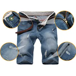 Джинсы с дырками, тонкие мужские брюки, новинка 2019, мужские повседневные тонкие летние джинсовые брюки, Классические ковбойские брюки