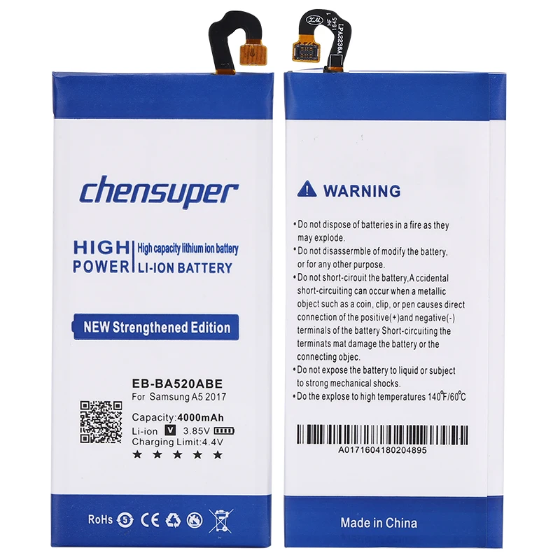 2 шт./chensuper 4000 мАч EB-BA520ABE для Samsung Galaxy A5 a520f SM-A520F Edition батареи