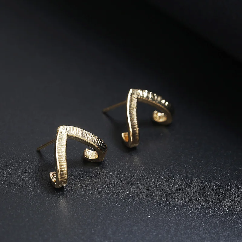 Simple Boho Alloy Metal Stud Earrings for Women Geometric Gold Color Fashion Jewelry Earrings Female Ear Party Best Gift Earring (2)