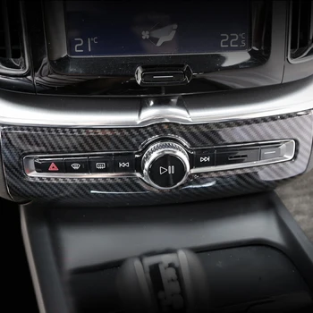 

Carbon Fiber Color Interior Air Conditioning Button Switch Ring Trim 1 PCS Left Hand Drive For Volvo XC60 2018