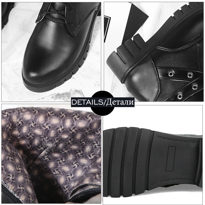  JK Pu Army Boots Ankle Lace Up Round Toe Footwear Fashion Casual Punk Female Boot Platform Shoes Wo