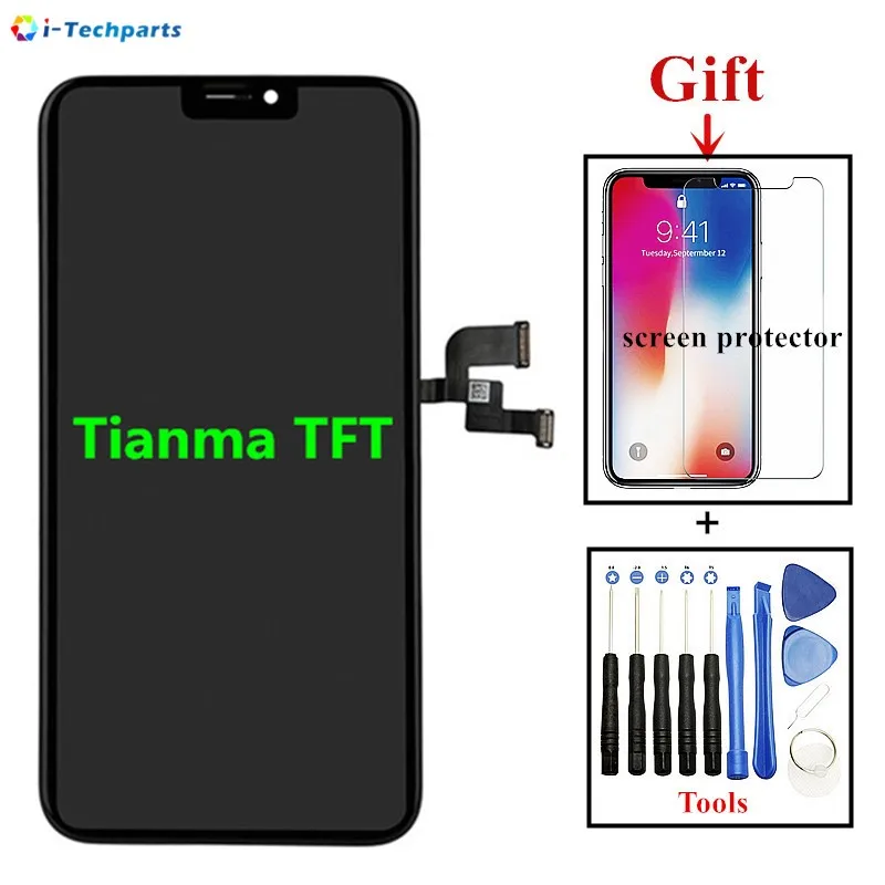 

15Day Shipping, TFT for iPhone X LCD Display and Touch Digitizer Lens Screen Full Assembly Replacement Repair Part