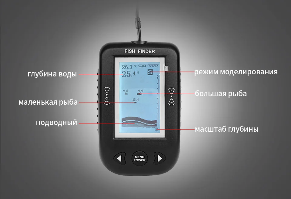 Erchang XF02 портативный эхолот, эхолот, сигнал тревоги, кабель 9 м, водостойкий эхолот, рыболовная приманка, эхолот для рыбалки