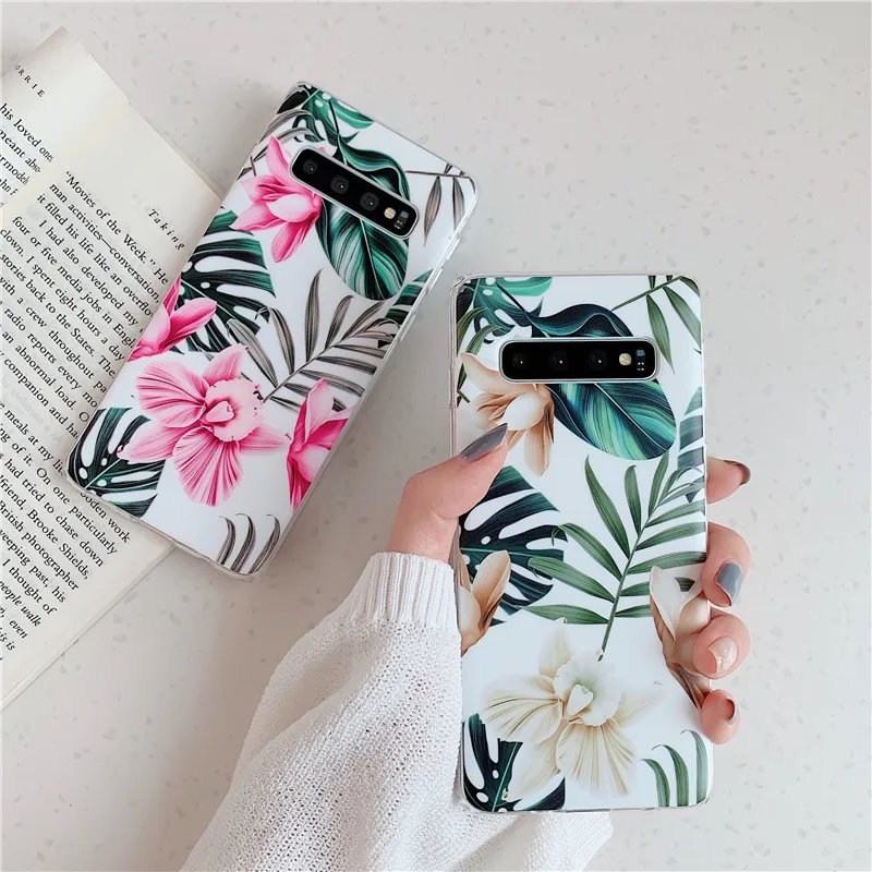 silicone case samsung FLYKYLIN Plating Marble Case For Samsung Galaxy S20 FE S9 S10 Note 20 Ultra S21 S20 S22 Plus Cover Flower Silicone Phone Coque samsung cute phone cover