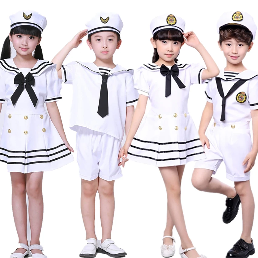 80 170 Sailor Suit Carnival Halloween Costume For Kids Navy Baby Girl Boy Clothes Party Chorus Performance Disguise Clothing Aliexpress