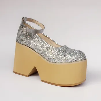 

Princess sweet lolita shoes European Summer fashion super high heel Harbin sponge cake Bridal shoes round head sandals an1241