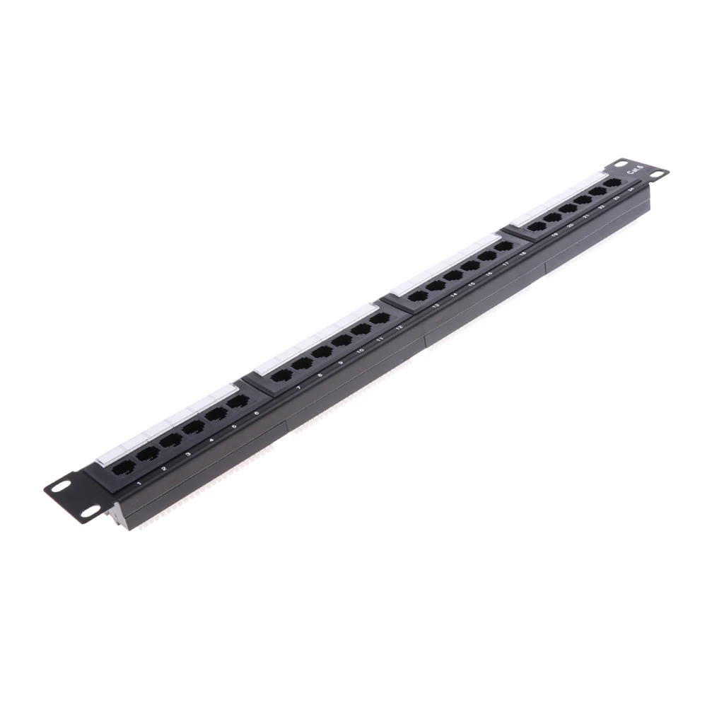 24 Port Cat6 19''/1U Unshielded Rackmount Ethernet Network Patch Panel 