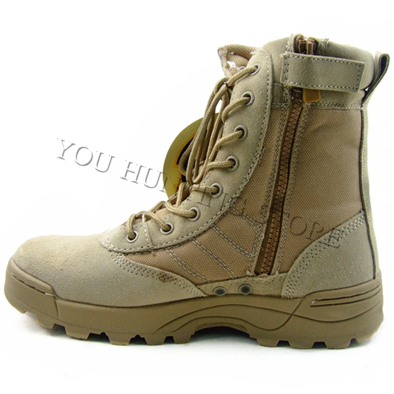 comprar 2017 dos homens de Alta Qualidade Ao Ar Livre Botas de Deserto Militar Do Exército Botas Táticas Botas de Combate Com Zipper Botas Tan Preto