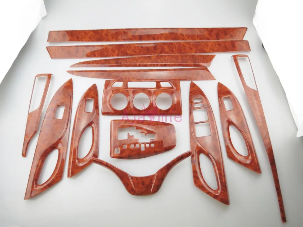 

Car Styling Chrome 2014 2015 2016 2017 Interior Wood Color Panel Cover Overlay Trim Frame Package For Toyota Vios Accessories