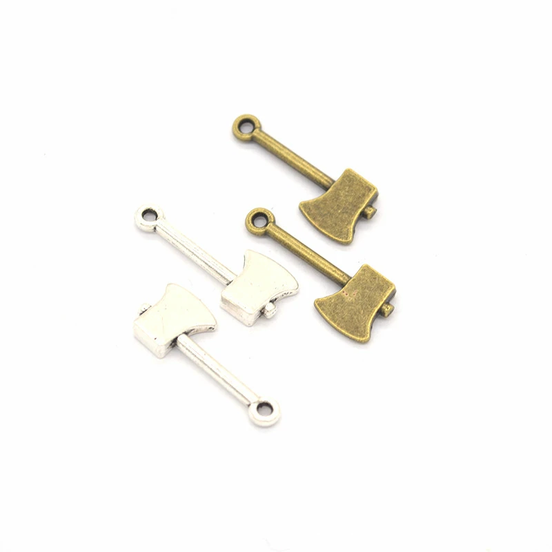 

70pcs Ax Charms DIY Jewelry Making Pendant Fit Bracelets Necklaces Earrings Handmade Crafts Silver Bronze Charm