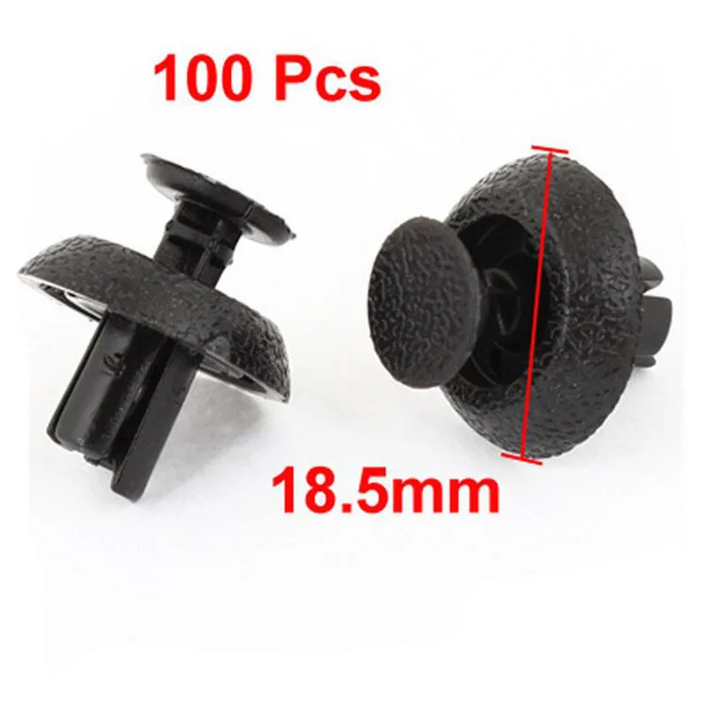8mm Dia Hole Black Door Bumper Fasteners Fender Plastic Rivets Push