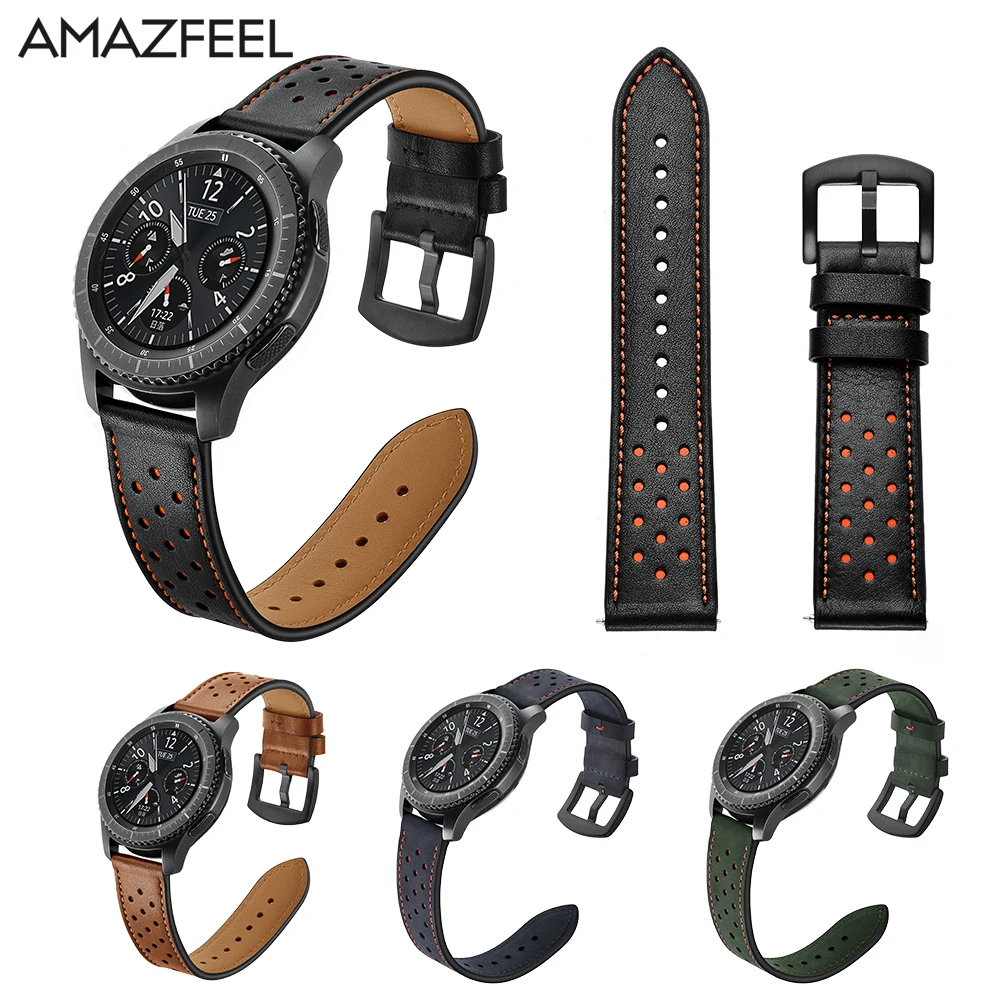 22 мм спортивный кожаный ремешок для Samsung Gear S3 S 3 Frontier/классический браслет ремешки