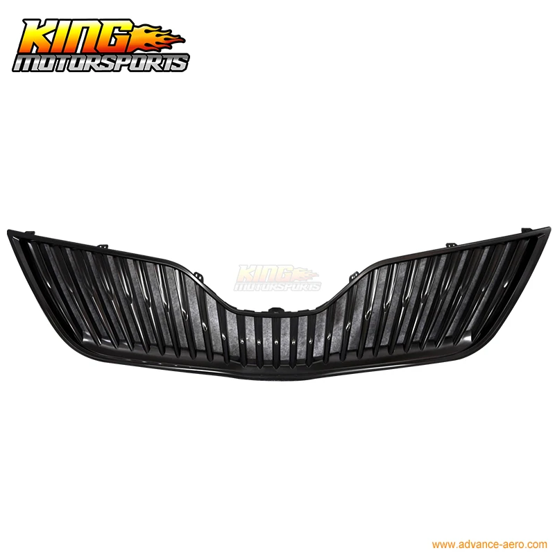 

For 2010-2011 Toyota Camry Vertical Front Upper Hood Grill Grille Black ABS USA Domestic Free Shipping