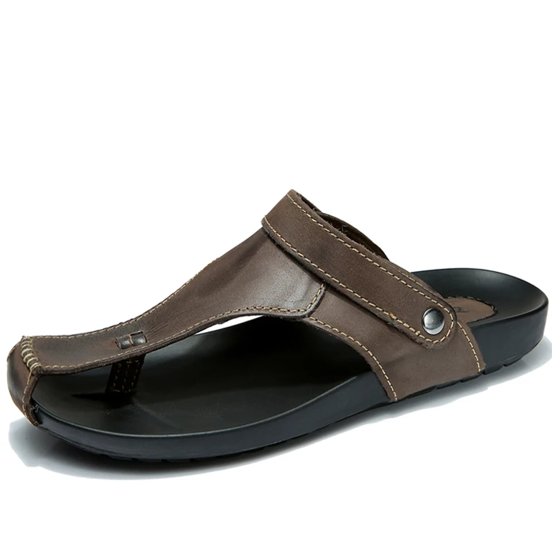 Summer Fashion Genuine Leather Casual Men Sandals Outdoor Male Dress Sandalias Leisure Zapatos