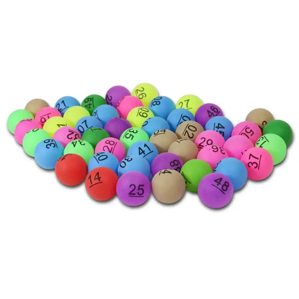 

50pcs/pack 40mm 2.4g Colorful Entertainment Ping Pong Balls with Numbers Table Tennis Ball for Lottery Game Advertisement