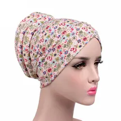 250 шт./лот новый принт шапочка с цветком шапка для Для женщин мусульманские шляпы женский головной убор основы Кепки хлопок установлены