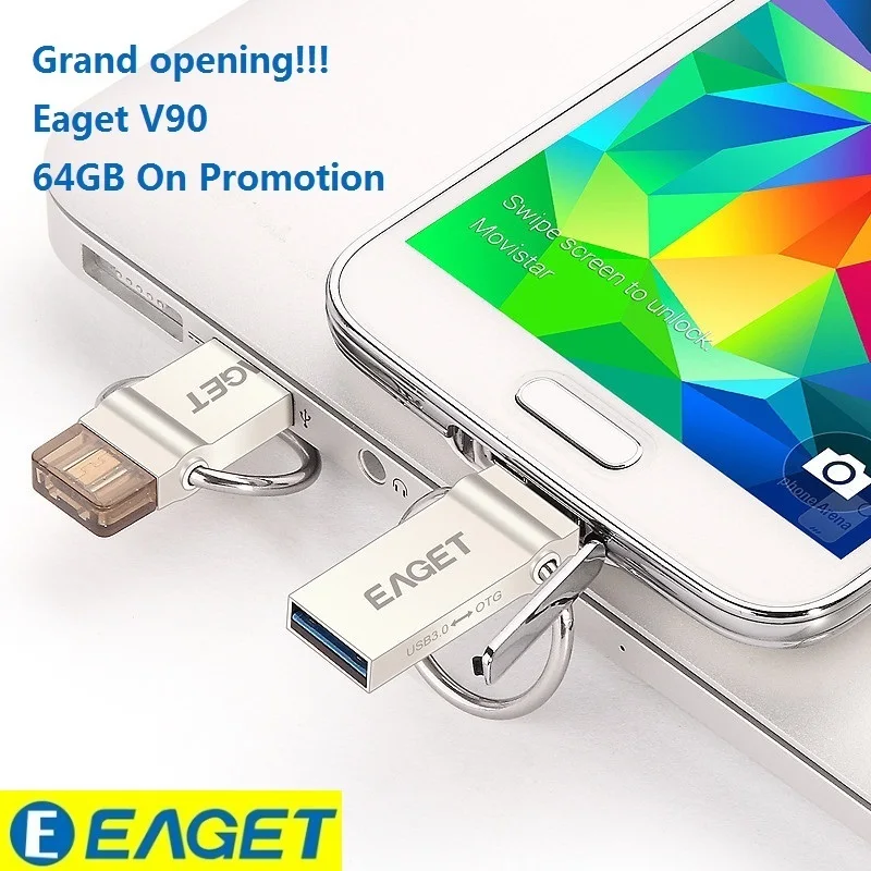 Best Pendrive EAGET V90 OTG 16GB 32GB 64GB Usb Memory Stick Flash Pen Drive OTG Pendrive