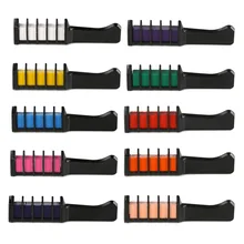 1 шт., тушь для волос, 10 цветов, временные мини одноразовые мелки, цветные краски для волос, тушь для ресниц, меловая коробка с кистью