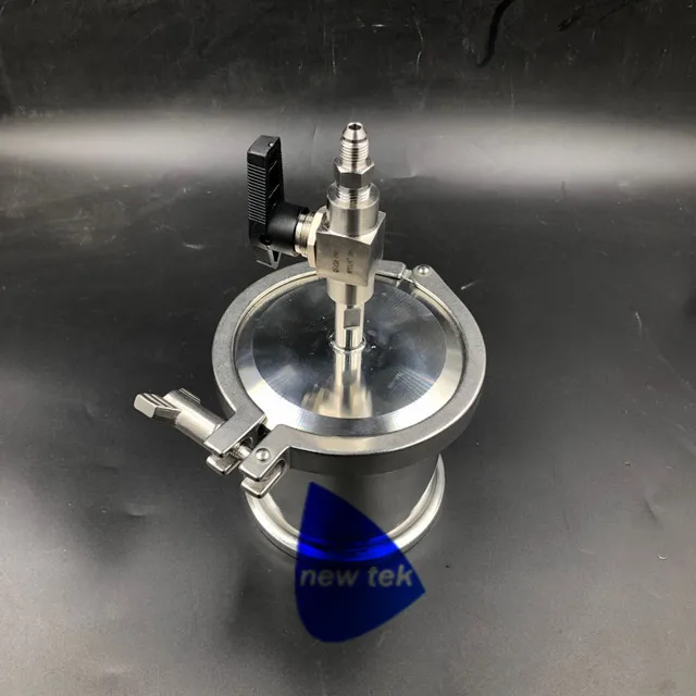 

30g-45g Extractor Solvent Recovery Tank With Ball Valve and 37 Degree JIC Adapter Stainless Steel 304