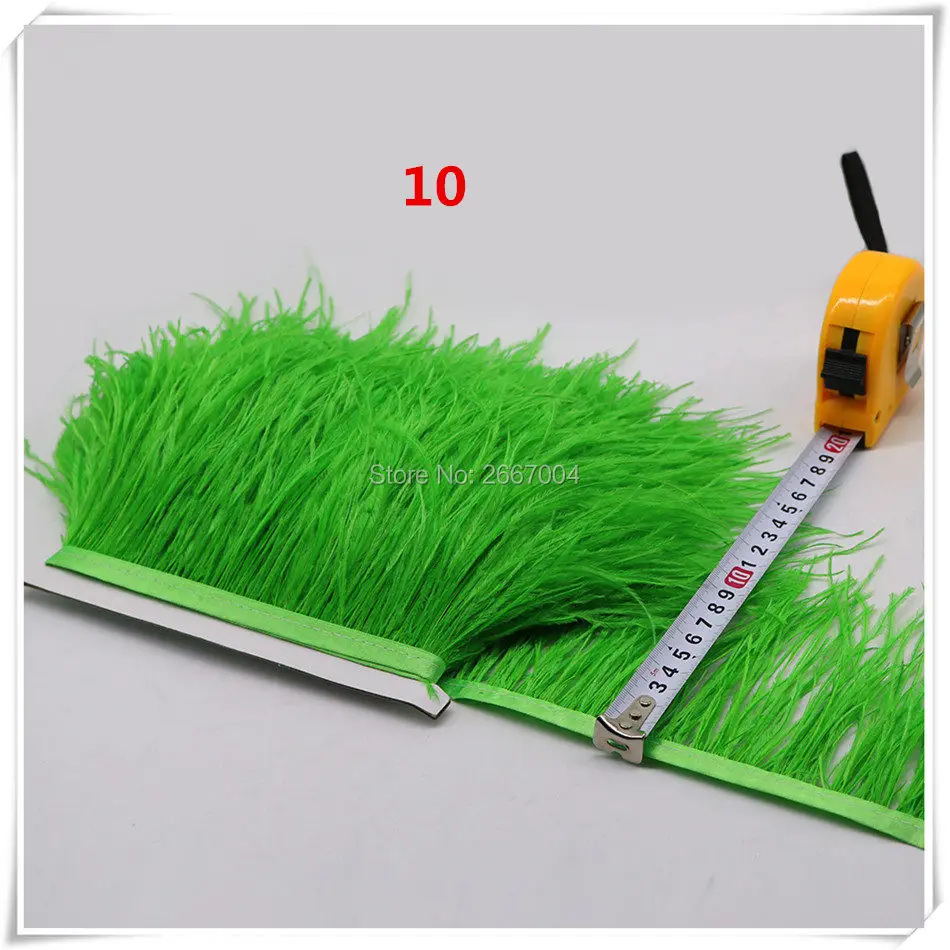 10 green ostrich feather fringe 5_