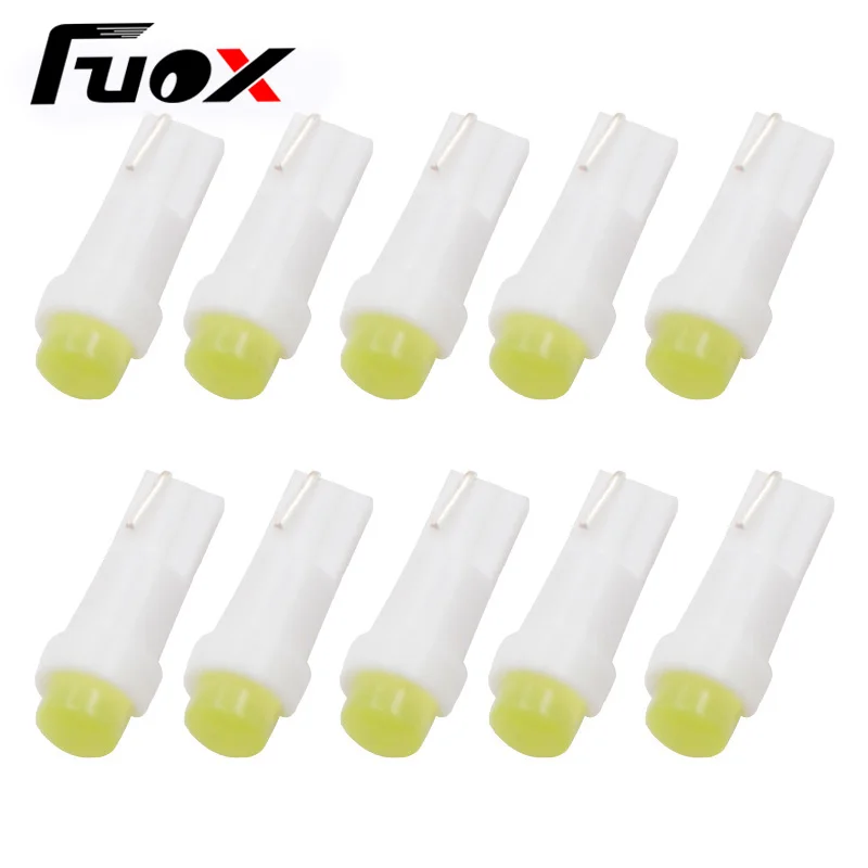 

10pcs Car LED T5 Led 1 SMD DC 12V Light Ceramic Dashboard Gauge Instrument Ceramic Car Auto Side Wedge Light Lamp Bulb