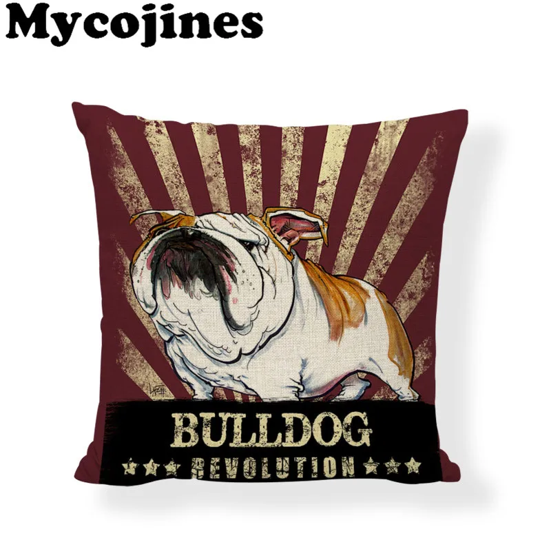 Наволочка на подушку с изображением милой собаки, бельгийский тервурен, Бернская горная собака, 43*43 см, Bichon Frise, полосатая наволочка, украшение для гостиной, дивана