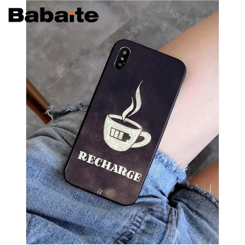 Babaite Ok Но сперва кофе бант с узором Оболочка Чехол для телефона iPhone 5 5Sx 6 7 7 plus 8 8 Plus X XS MAX XR