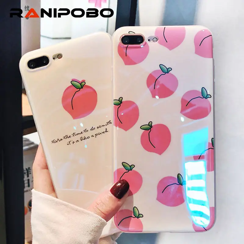 

Lovely Peach blu-ray Point Soft Silicone Phone Case For iPhone X 7 7Plus 6 6S 8 Plus Sexy Leopard pattern Back Cover