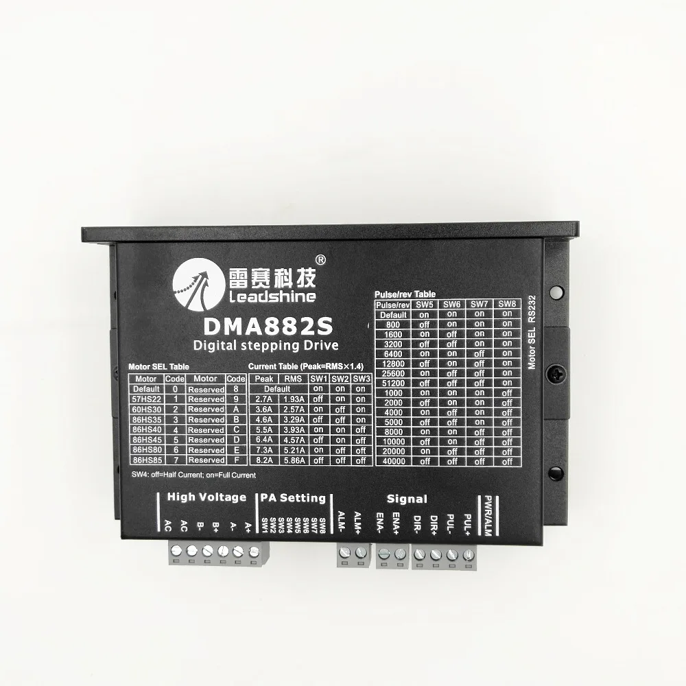 Цифровой шаговый драйвер с ЧПУ DMA882S 2 фазный привод 7.2A гибридный электродвигатель