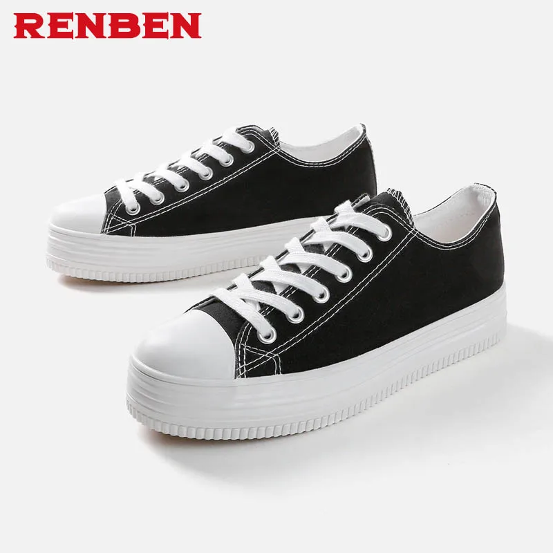 

Women Vulcanize Shoes Summer Breathable Trainers Casual Shoes Cheap White Canvas Platform Shoes Sneakers Size 35-40