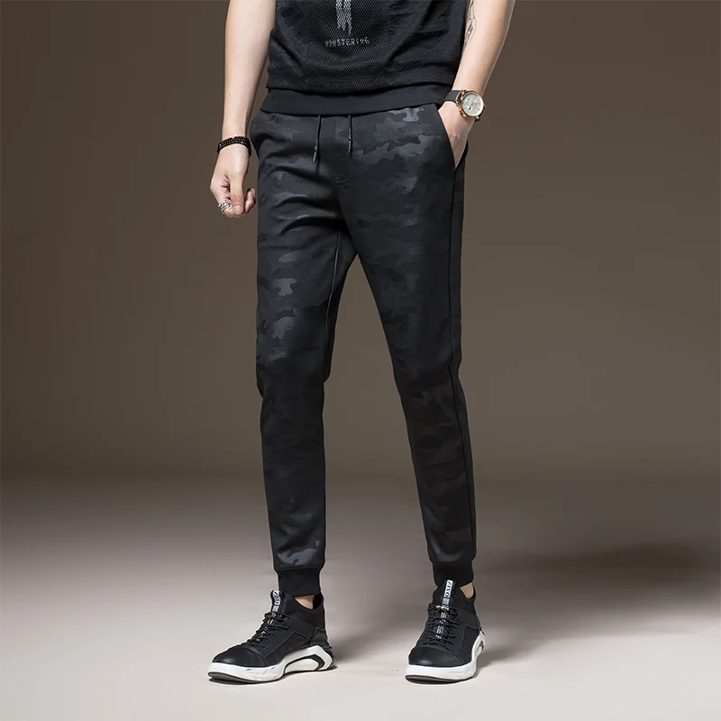 

New Fashion Casual Pencil Pants Men Camouflage Sweat Pants Solid Elastic Men's Joggers Trousers