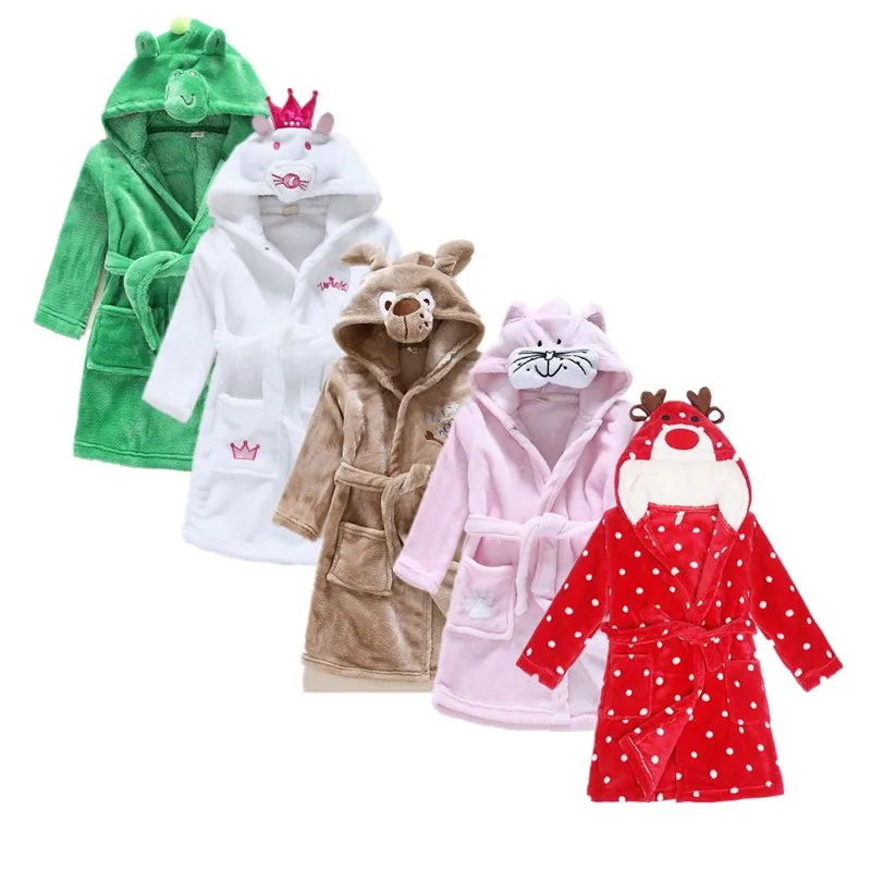 Children Bath Robe Dressing Gown Boys Girls Bathrobes Sleeping Dress
