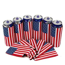 6 шт. американский флаг тонкий может охладитель пива крышка крышки бутылки 12 унций неопрена colies идеально подходит для Michelob Ultra Spiked Seltzer