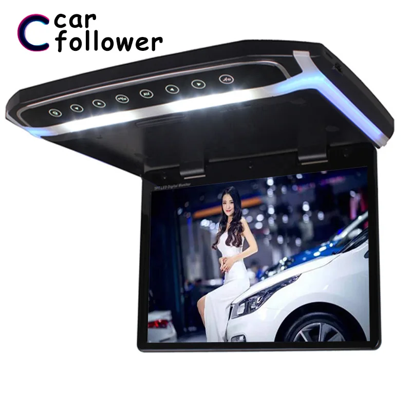 17 3 дюймовые потолочные мониторы 1080P TFT LCD Flip Down Touch Button автомобильный монитор MP5