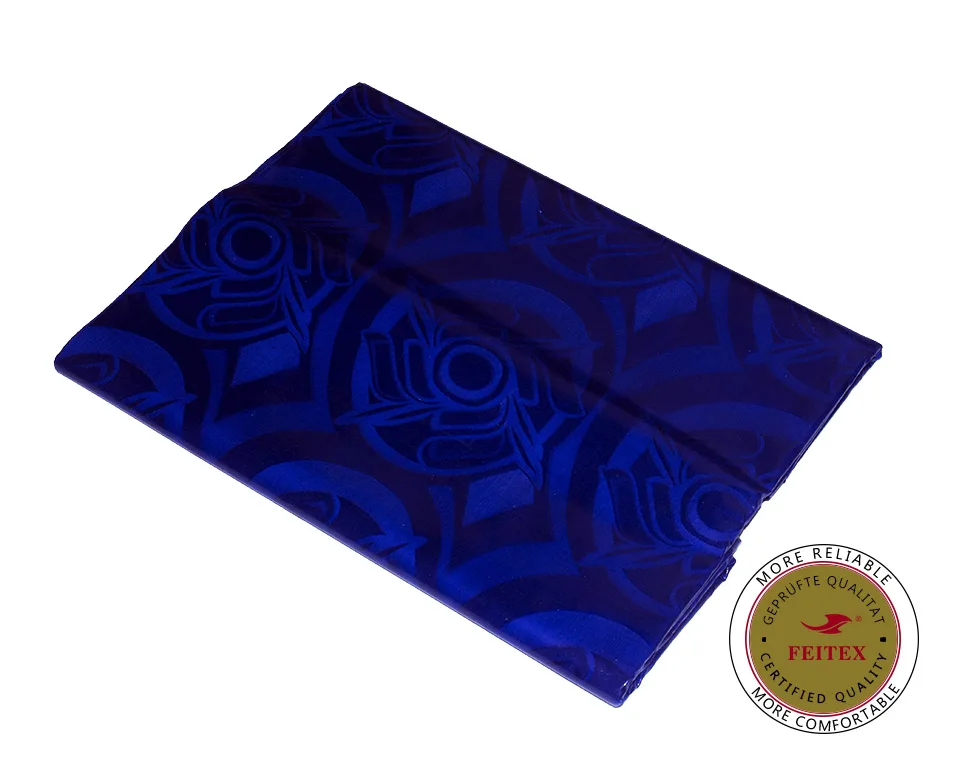 

Guinea Brocade Free Shipping 5 Yards Cotton Ghalila Bazin Riche Fabric Royal Blue African Textile Good Quality FEITEX