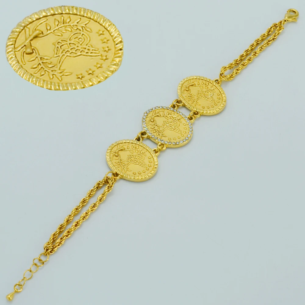 Buy Anniyo 19cm Coin Bracelet for Women Gold Color