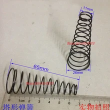 9 шт. 1,0*11& 26*65 мм стальная коническая цилиндрическая пружина 1,0 мм проволока коническая спиральная пружина сжатия двойная Коническая пружина