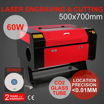 

60W New System Laser Engraver/Engraving /Cutting Machine 700*500mm CO2 Laser Tube With CE FDA shipping to China