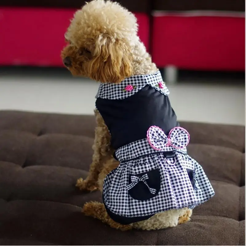 Buy Summer Plaid Pet Dog Dress Casual Tutu Party