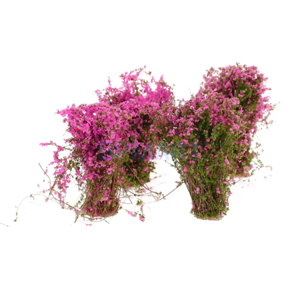 8Pcs Model Ground Cover Flower Model Miniature DIY Layout Scenery Landscape for RR Railway Street Building Park Garden