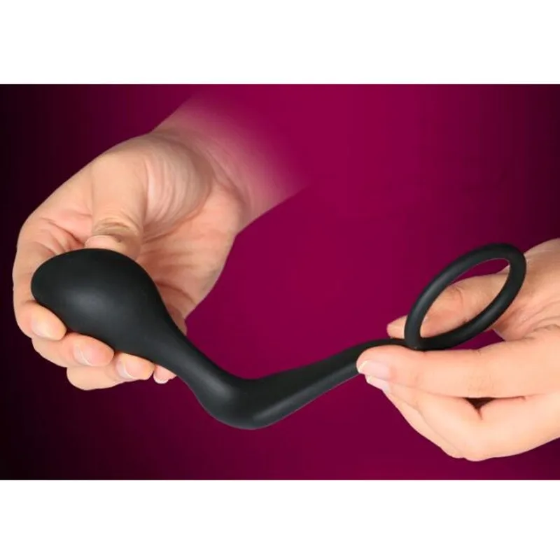 Силиконовый массажер для стимуляции простаты кольцо на член и Анальная пробка